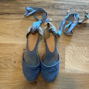 Castañer Denim Blue Tie Up Espadrille